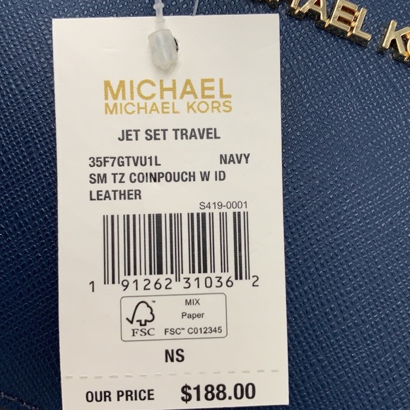 MICHAEL KORS SMALL TOP ZIP
COINPOUCH WITH ID CARD NAVY 
COLOR - Picture 9 of 9